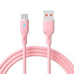 Cablu USB type C / USB A 1m AK-USB-61 Silicon Roz