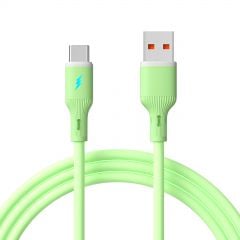 Cablu USB type C / USB A 1m AK-USB-64 Silicon Verde
