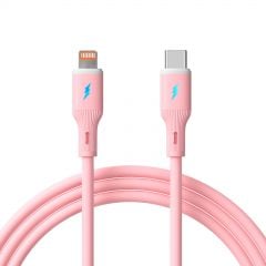 Cablu USB type C / Lightning 1m AK-USB-71 30W Silicon Roz