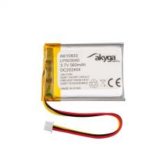 Baterie Li-Po LP503040 Akyga AKY0833 3.7V / 560mAh PCM+NTC Molex 3-Pin 80mm