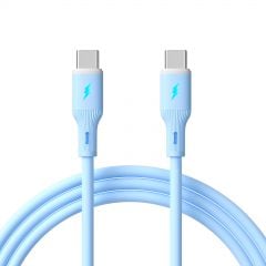 Cablu USB type C / USB type C 1m AK-USB-68 60W Silicon Albastru