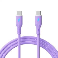 Cablu USB type C / USB type C 1m AK-USB-70 60W Silicon Violet