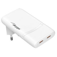 Încărcător USB USB AK-CH-32 2x USB-C PD 5-20V / max. 3.25A 65W Quick Charge 4+ GaN