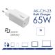 additional_image Încărcător AK-CH-23 USB-C PD 5-20V / max. 3.25A 65W Quick Charge 3.0 GaN