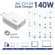 additional_image Încărcător AK-CH-24 USB-A + 3x USB-C PD 5-28V / max. 5A 140W Quick Charge 3.0 GaN